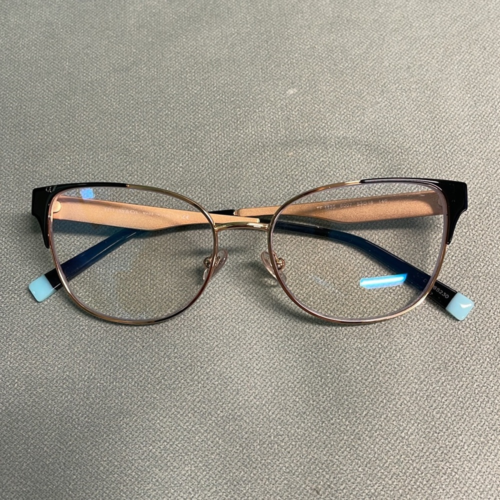 BNWT TIFFANY TF1135TF 1135 6007 BLACK & ROSE GOLD FULL RIM EYE FRAMES 140-53-16 - Picture 12 of 16